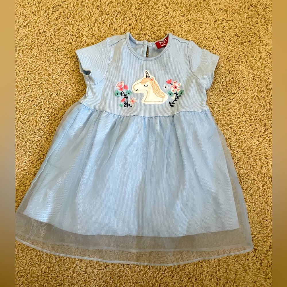 Unicorn blue dress girls